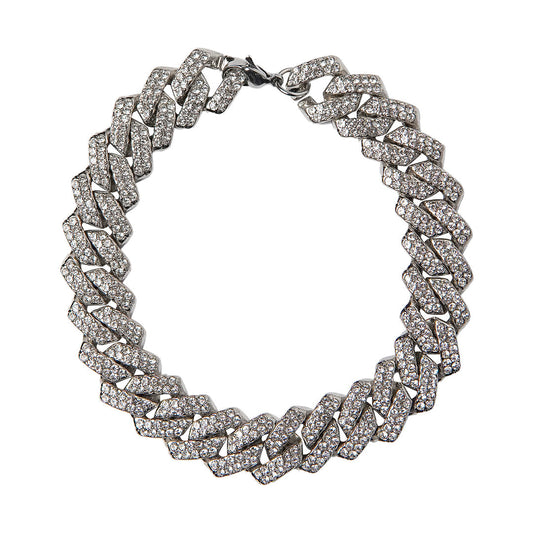 Miami Prong Iced Out Bracelet (Silver)