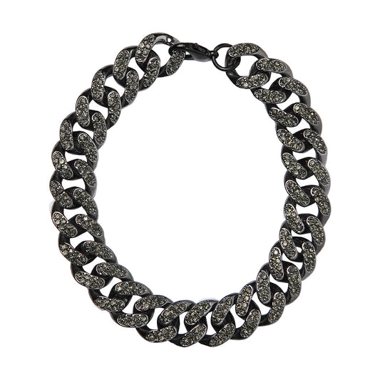 Miami Prong Cuban  Iced Out Bracelet (Black)