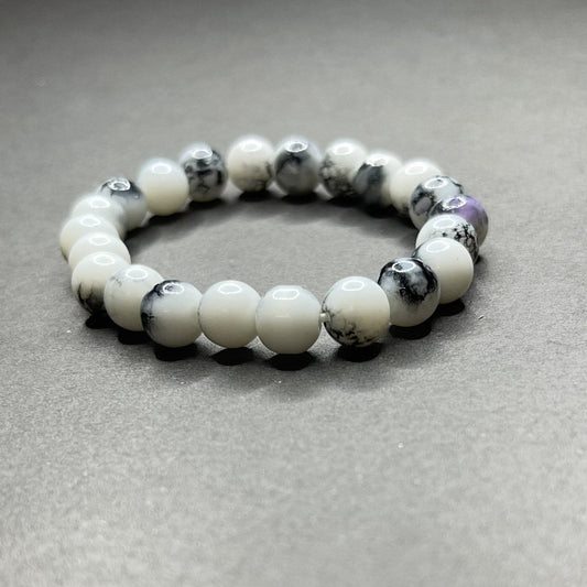 Marble Agate Beaded Bracelet